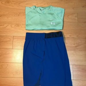 Mens Under Armour XL shorts and T-Shirt